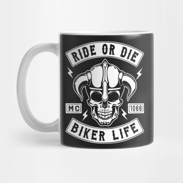 BIKER - RIDE OR DIE - MOTORCYCLE STYLE by Tshirt Samurai